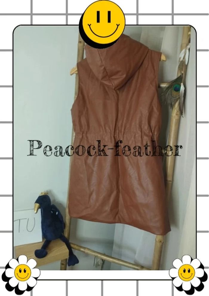 Blouson sans manches simili marron TU - photo numéro 2