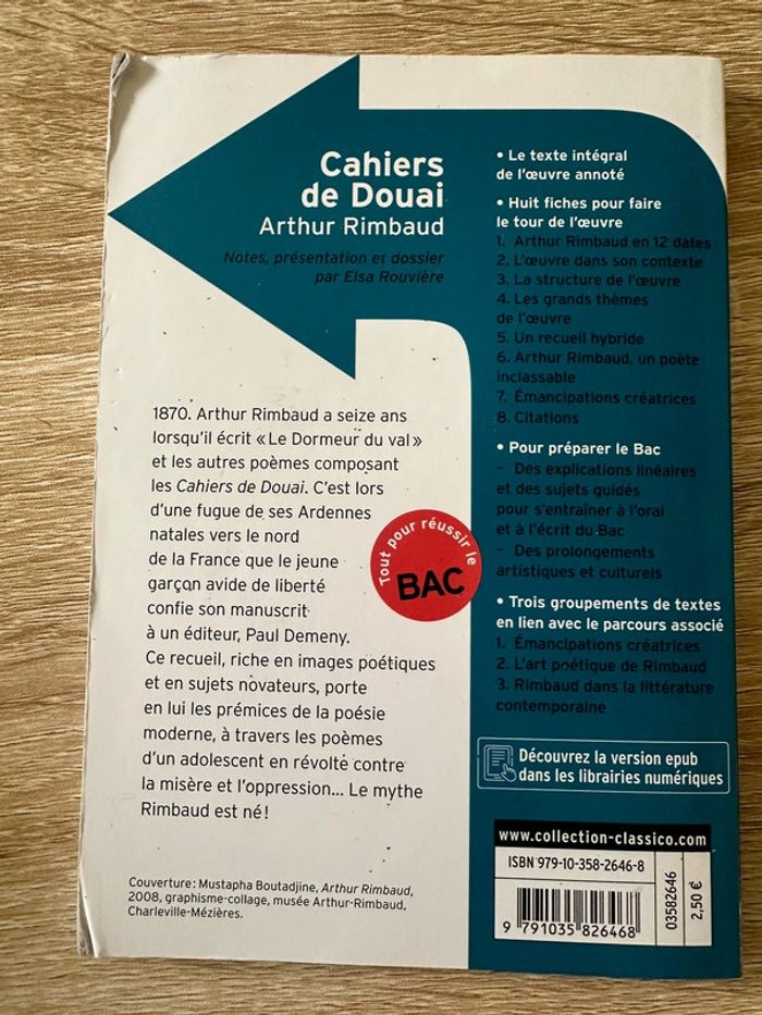Livre Cahiers de Douai d’Arthur Rimbaud - photo numéro 2