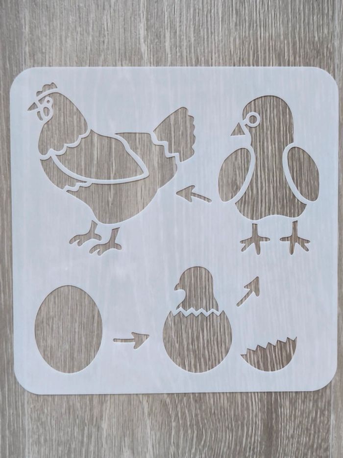 Pochoir du cycle de vie de la poule - photo numéro 2