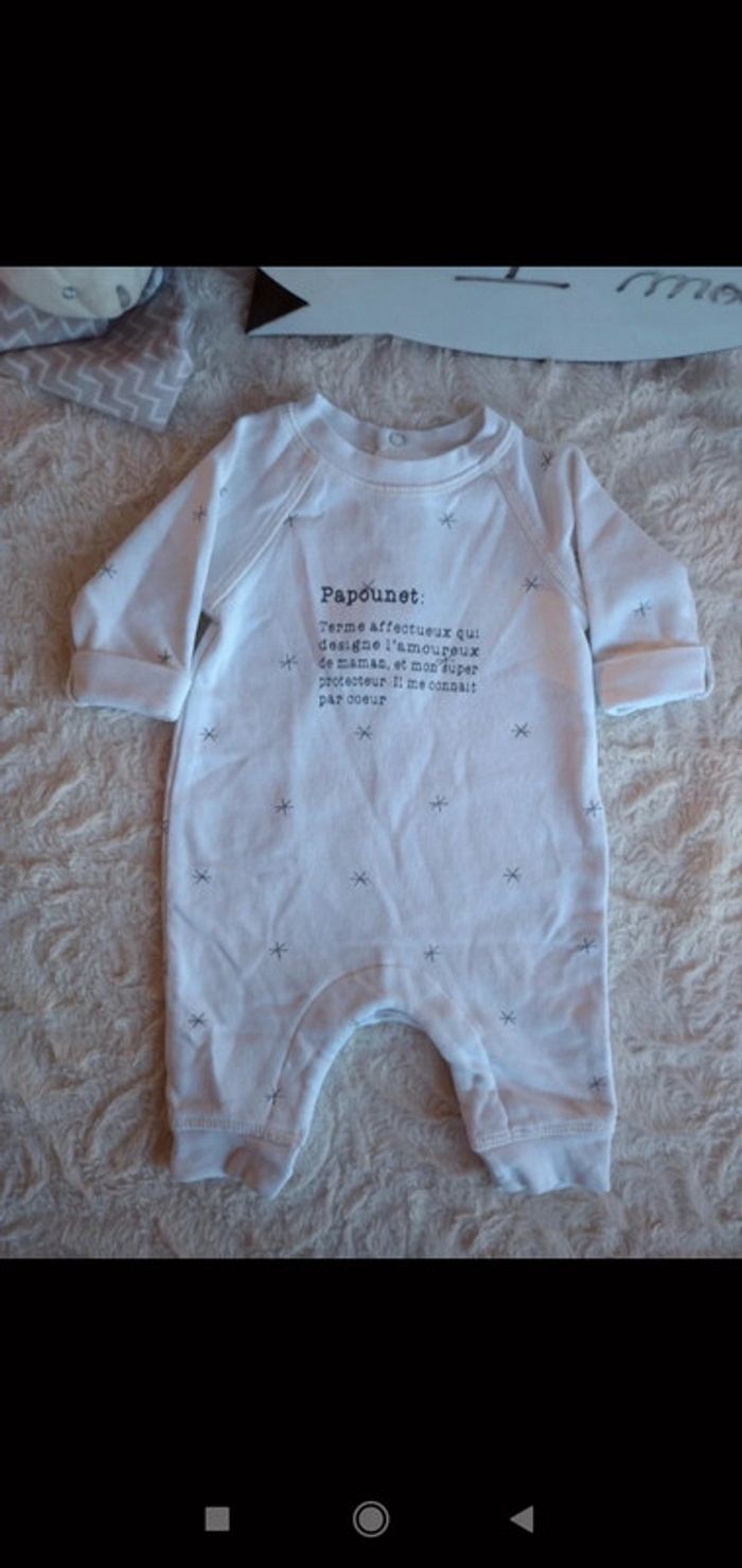 Pyjama combinaison sans pied été léger Mixte 1 mois Étoile Papa Papounet Gémo - photo numéro 2