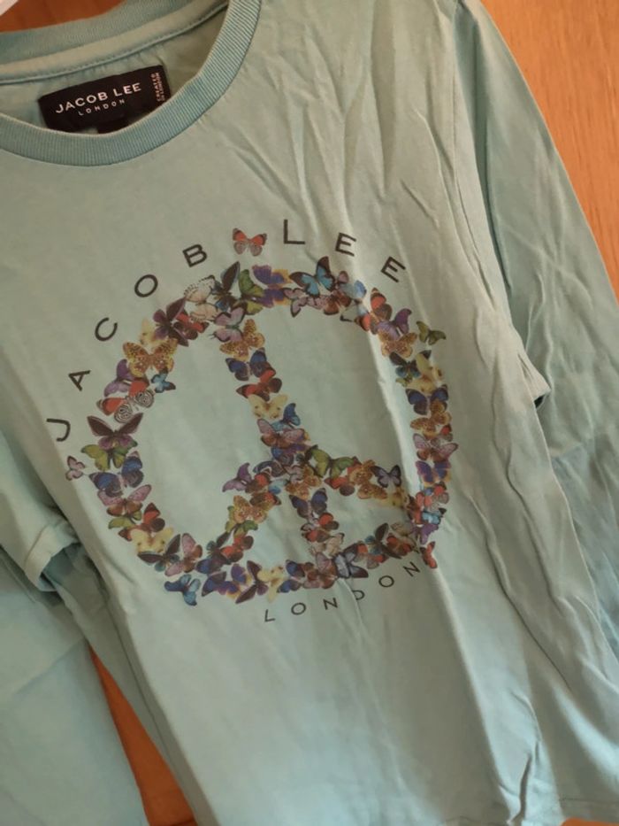 T-shirt en bleu clair Jacol Lee à imprimé 10 ans - photo numéro 4