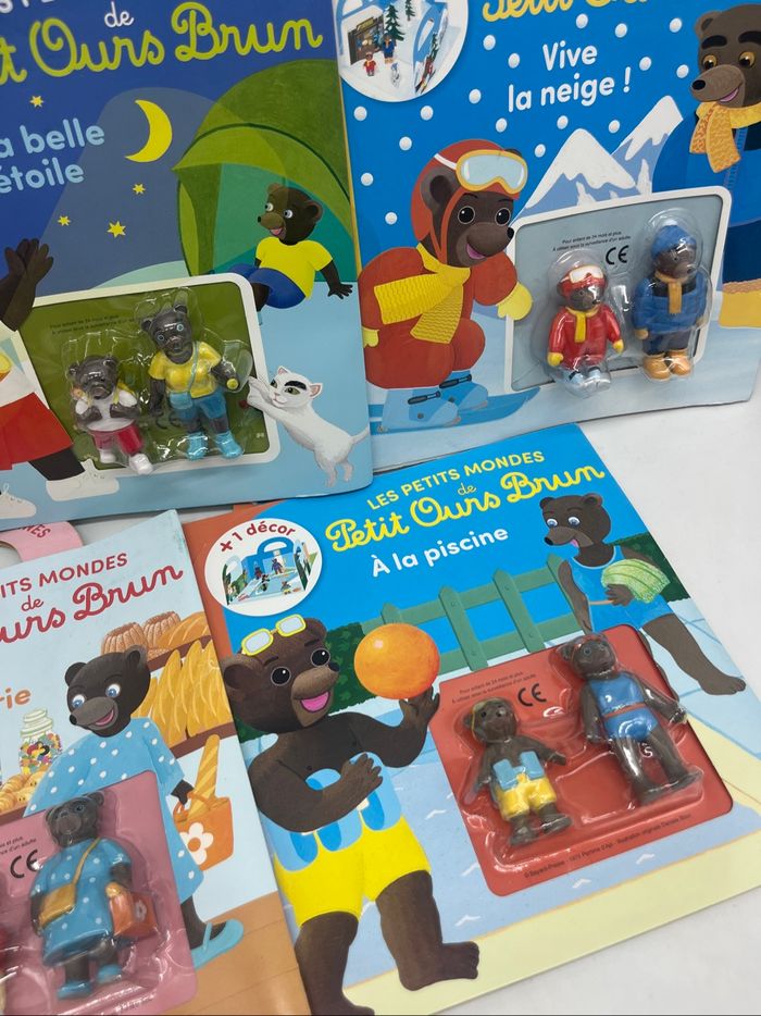 Lot de 5 livres magazines les petits mondes de Petit ours brun avec ces figurines Neuf    / - photo numéro 3