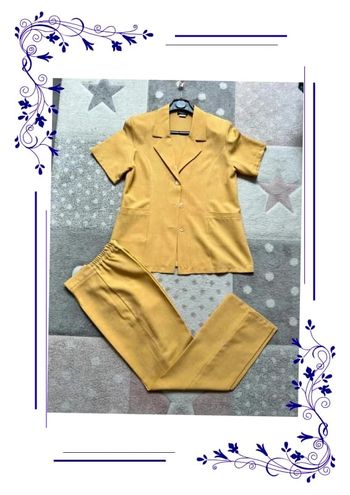 Ensemble été jaune pantalon et chemise T4
