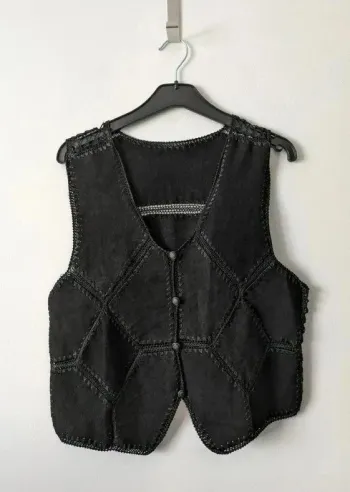 Gilet vintage en daim - taille L