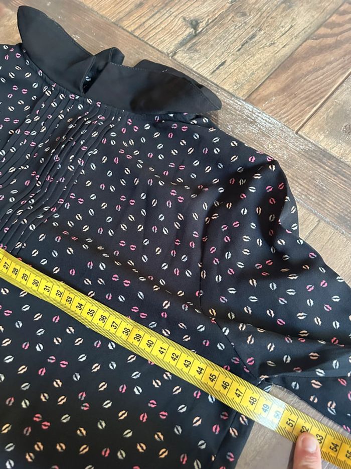Haut blouse noir fluide col Claudine rose tunique pimkie - taille s - photo numéro 10