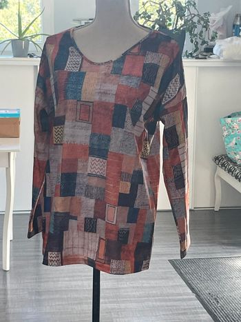 Tee-shirts manche longue patchwork taille L neuf