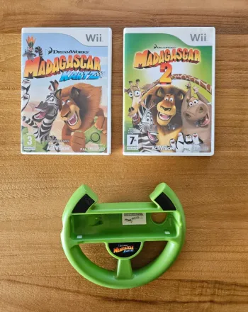 Nintendo Wii # Jeux Madagascar + Volant #