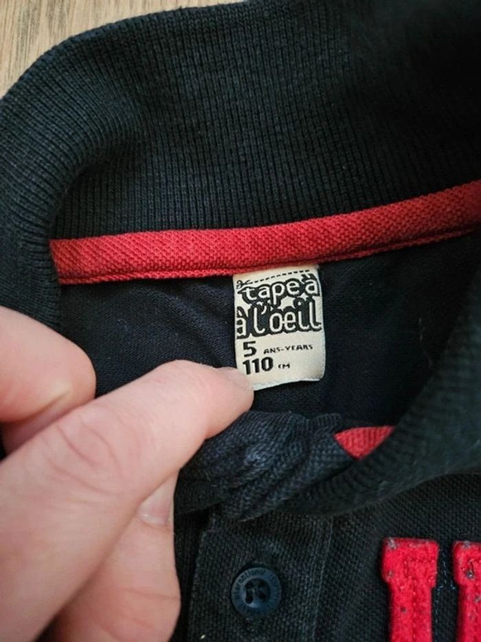 Polo manches longues noir et rouge Tape à l'oeil 5 ans - photo numéro 7