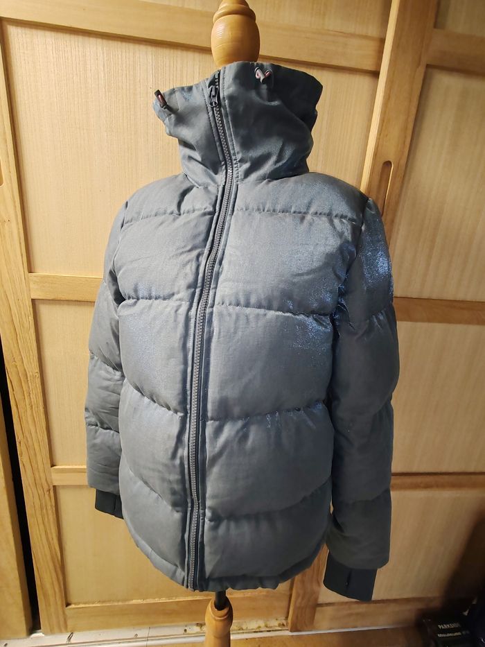 Doudoune parka femme ETAM taille xs 34 grise bleue - photo numéro 7