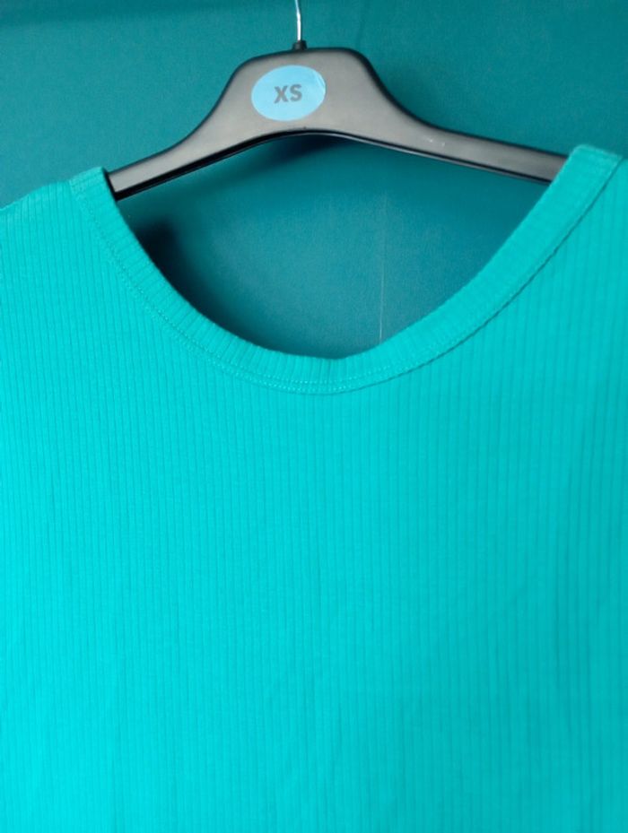 Robe d'été en maille coton vert émeraude - photo numéro 2