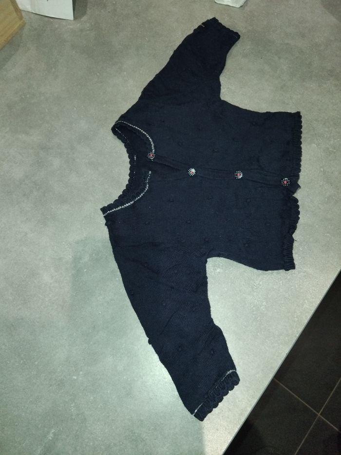 Gilet bleu marine catimini 3 mois - photo numéro 2