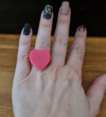 Bague fantaisie rose cœur