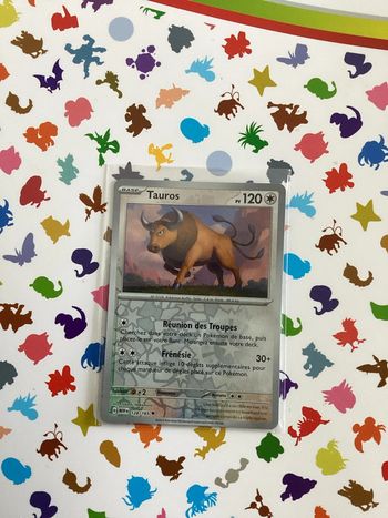 carte Pokémon tauros reverse 128/165 EV3.5 collection 151 FR neuf sortie de booster