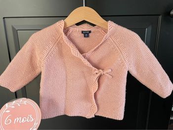 Gilet maille rose 6 mois