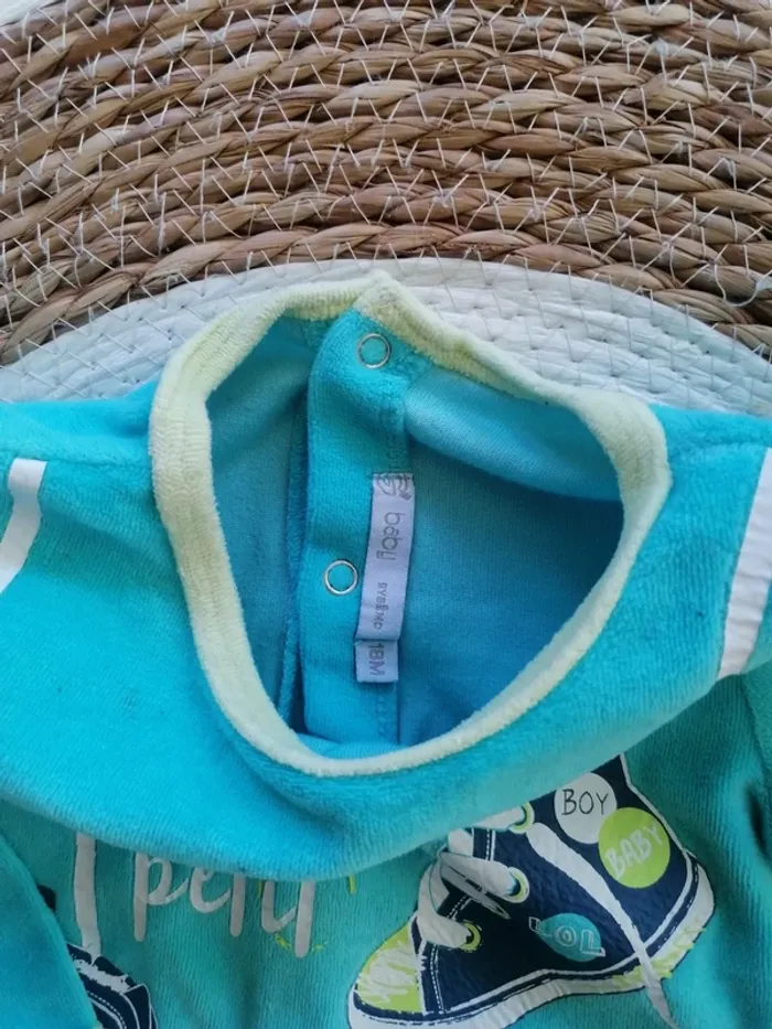 Pyjama une pièce bleu turquoise - Baby by Gémo - 18 mois - photo numéro 2