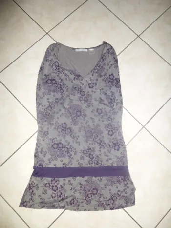 tunique croisée gris mauve LA Redoute taille 38 / 40