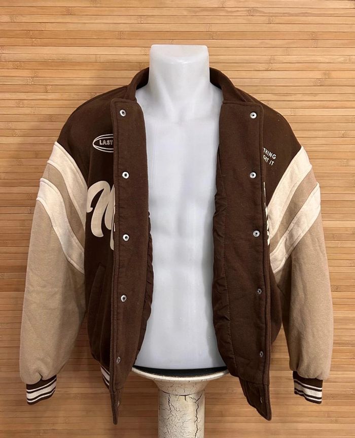 Veste marron bershka marron varsity - photo numéro 2