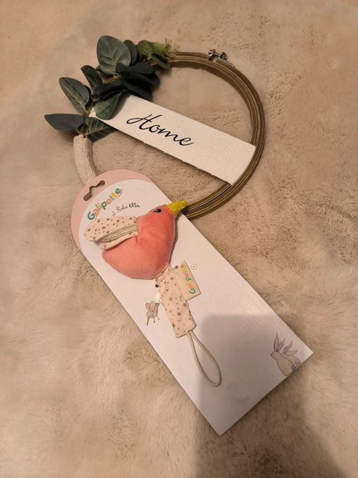 Attache tétine galipette oiseaux