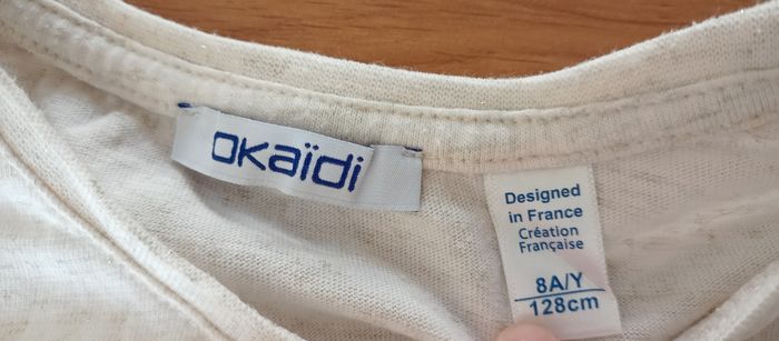 Tee-shirt manches longues écru chiné fille 8 ans Okaïdi - photo numéro 4