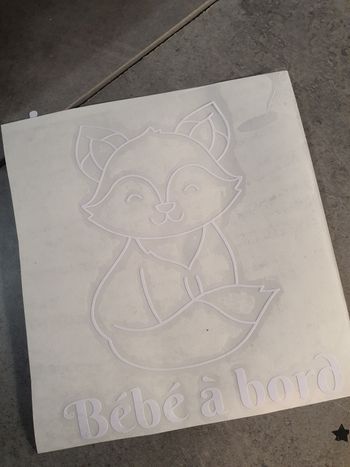 Stickers bébé à bord renard