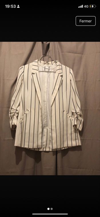 Blazer rayé noir et blanc