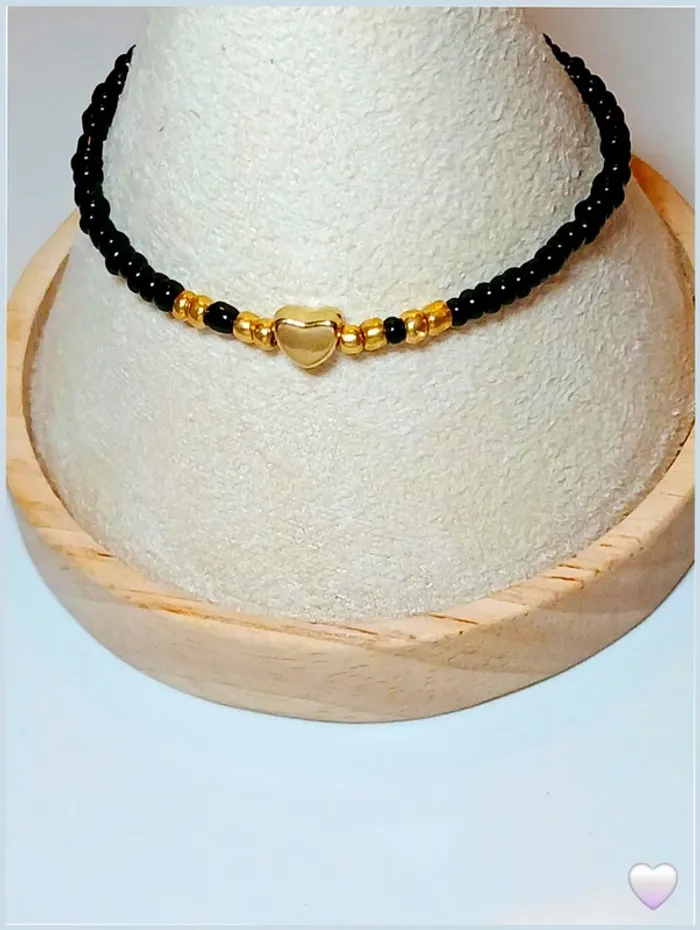 Bracelet en perles de rocaille noir tendance bohème été - photo numéro 2