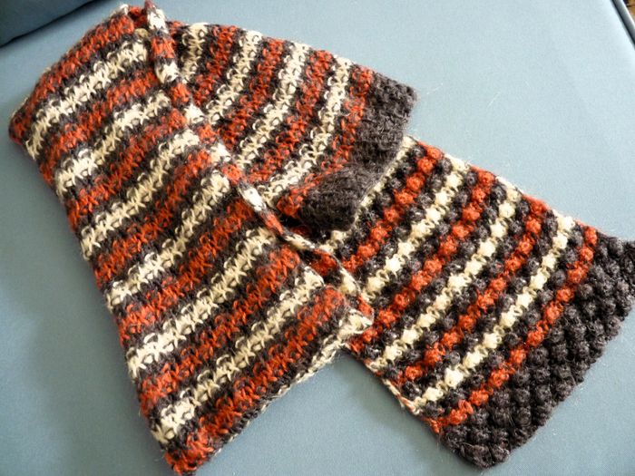 Echarpe laine femme fait main accessoire mode tricot hiver TBE - photo numéro 2