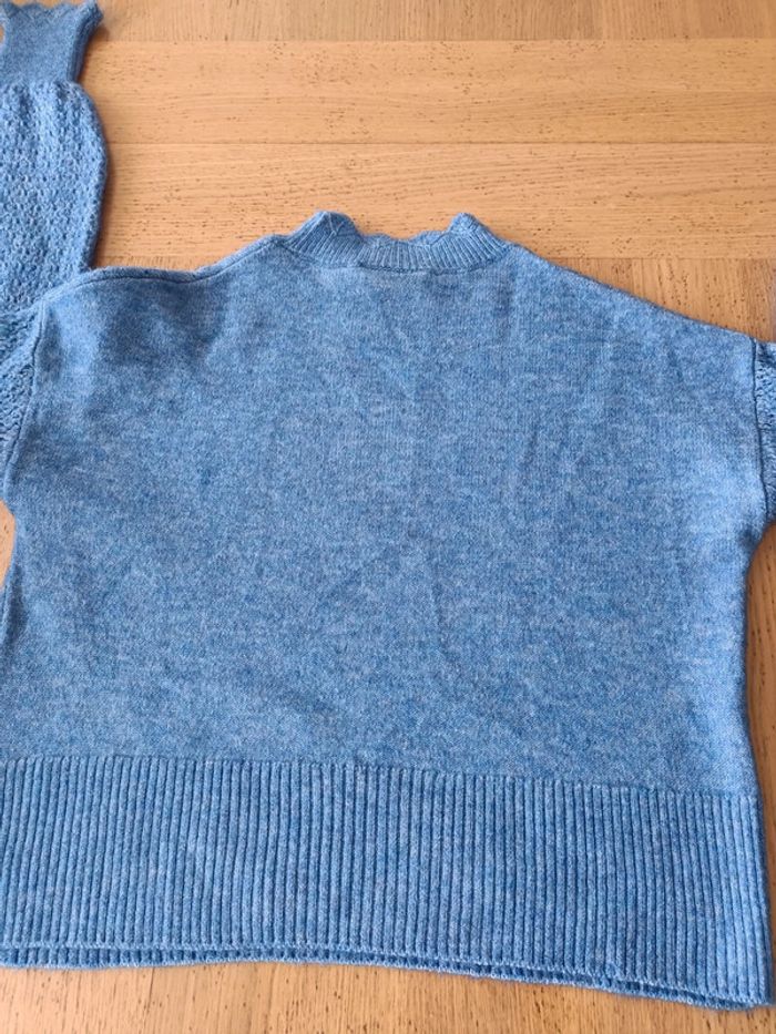Pull bleu ajouré Kiabi taille 38 - photo numéro 3