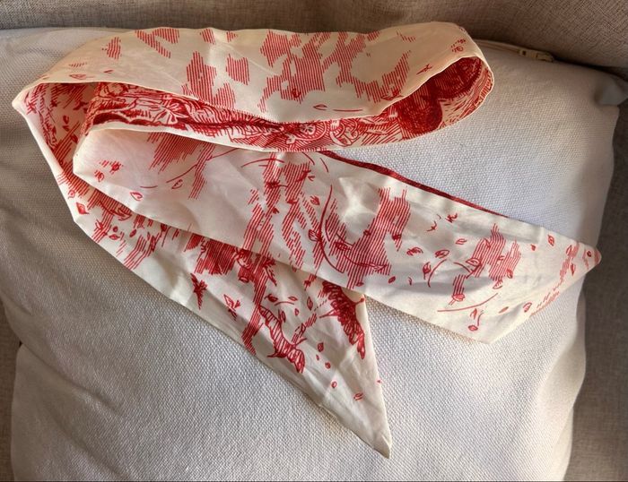 Bandeau de sac imprimé Toile de Jouy Rouge & Crème - photo numéro 1