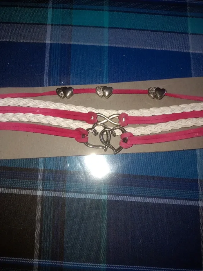 Bracelet rose et blanc - photo numéro 2