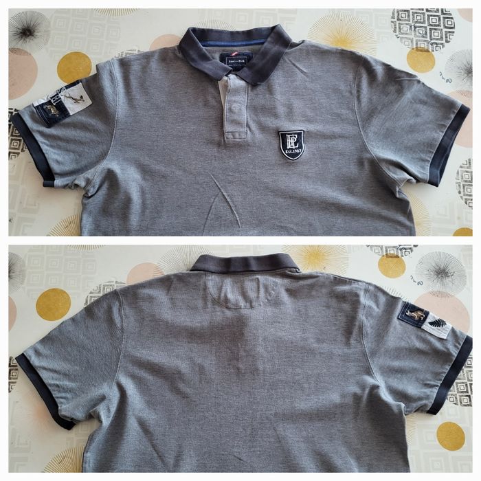 Eden Park Polo MC TXL -Coupe Droite-Marine&Gris en 100%Coton piqué en TBE - photo numéro 6