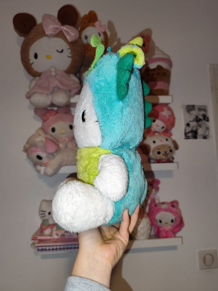 peluche doudou fluffy dear Daniel astrologie dragon Nouvel an chinois bleu vert dinosaure - photo numéro 3