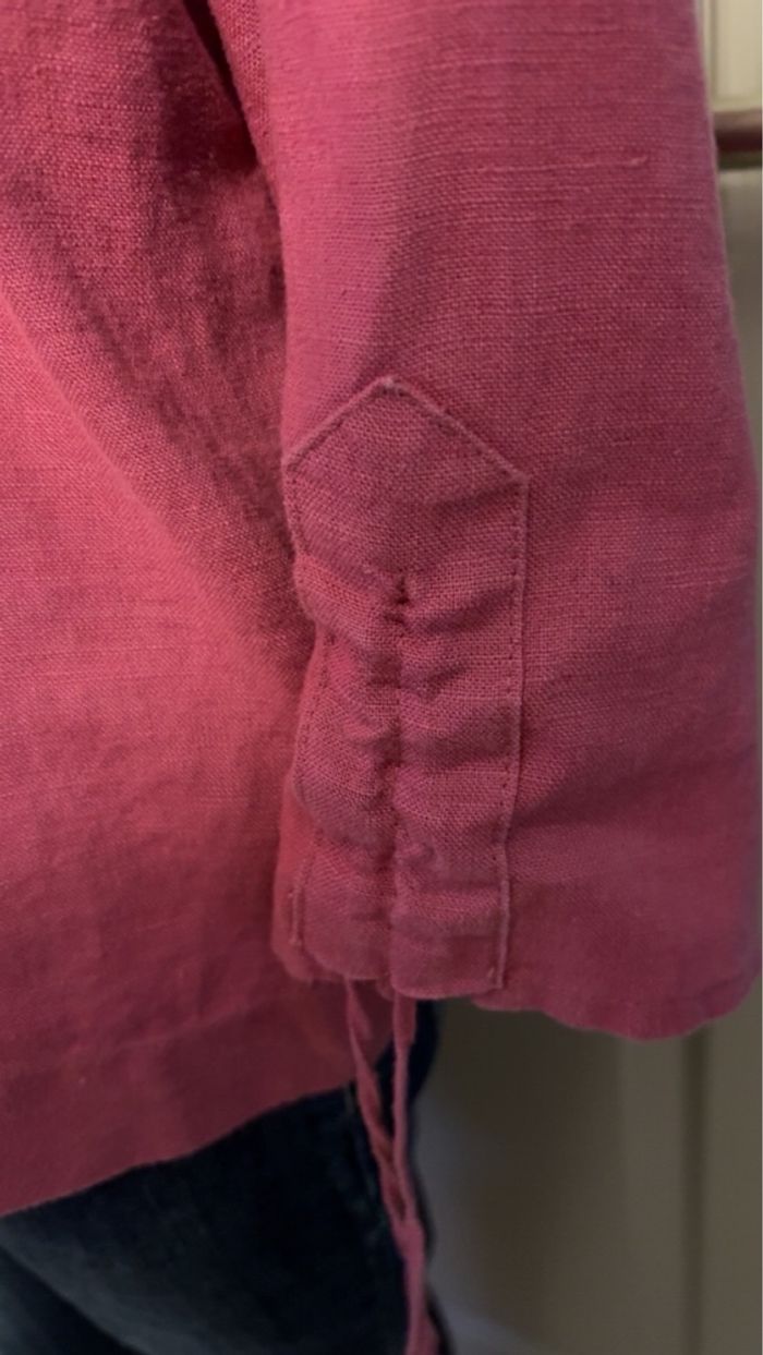 Chemisier en lin rose – Diane Laury – Taille 50 - photo numéro 4