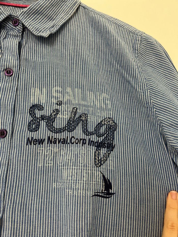 Chemise bleu à rayures taille 40 - photo numéro 6