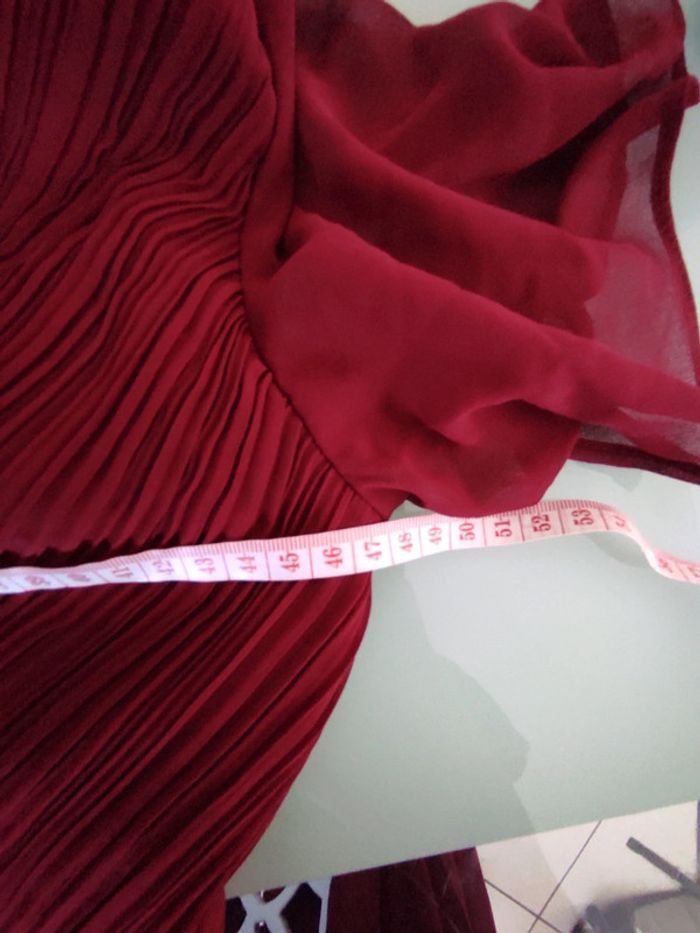 Robe de cérémonie en double V rouge bordeaux taille M - photo numéro 5