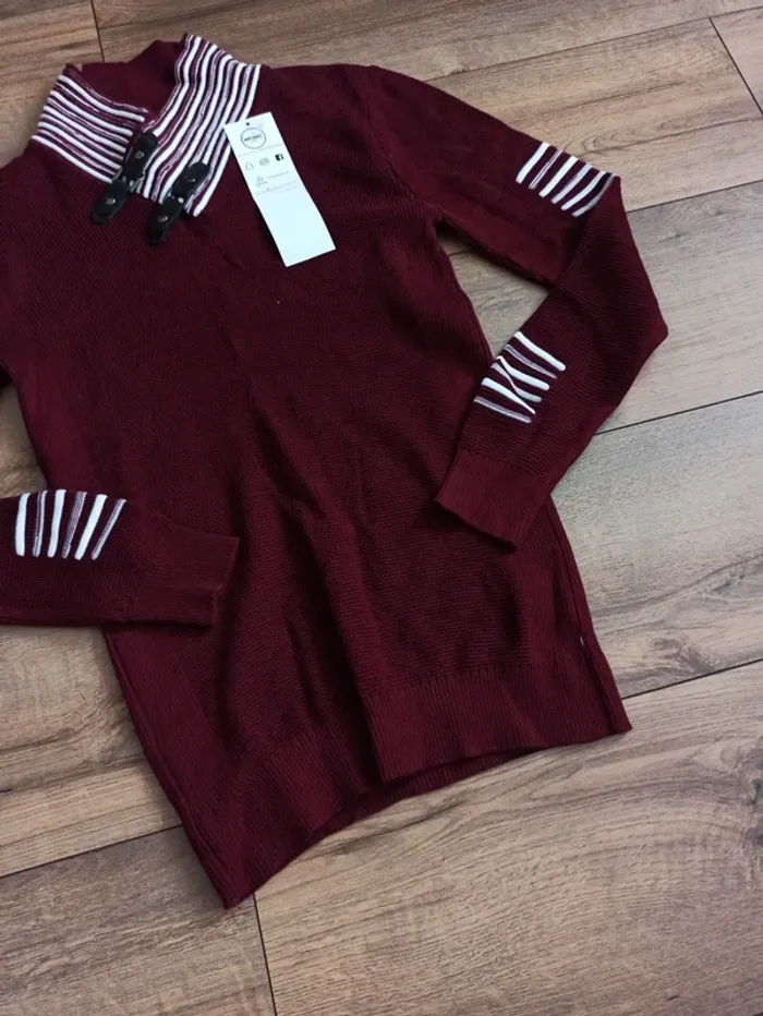 Pull bordeaux en maille Manches longues homme XL - photo numéro 3