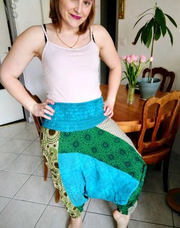 Sarouel robe 2 en 1 à motifs