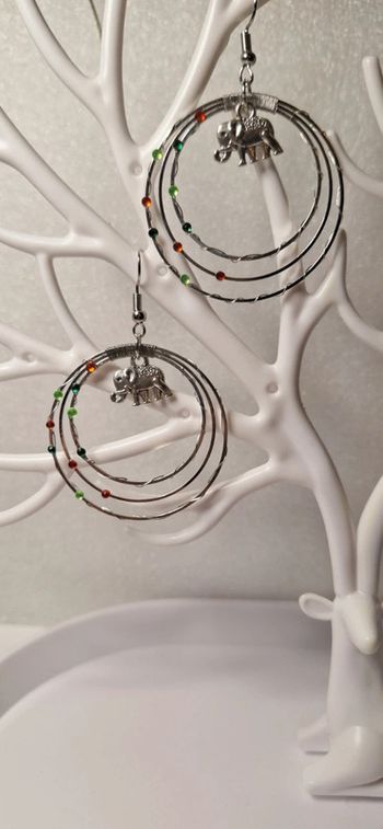 Boucles d’oreilles artisanales éléphant – style bohème