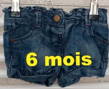 Short  en  jeans  Tape à  l'oeil  Taille  6  mois