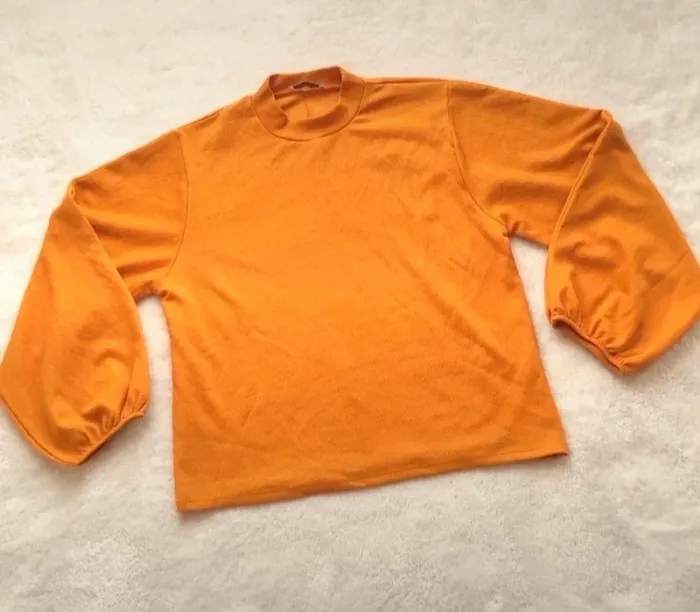 Haut blouse manches longues Zara trafaluc jaune moutarde M - photo numéro 4