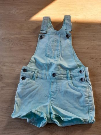 Salopette courte fille vert 7 ans