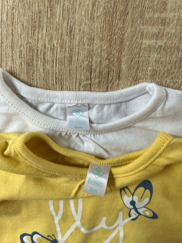 2 t-shirts bébé fille - photo numéro 2
