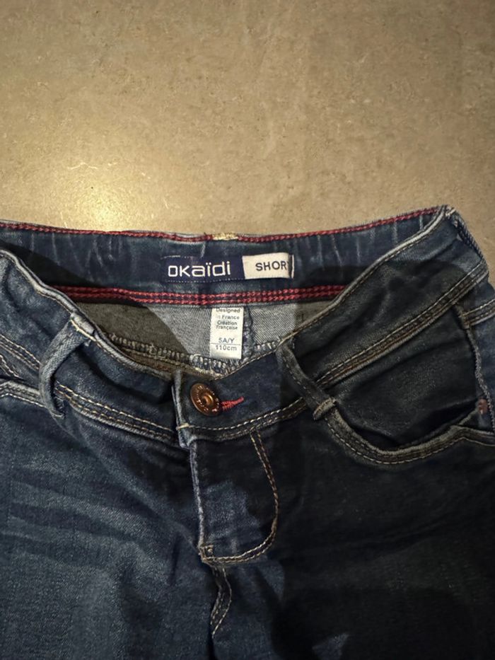 Short en jeans - Okaidi - Étoiles / Original Denim - Bleu marine - 5 ans W - photo numéro 2