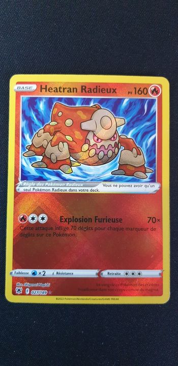 Carte pokémon Heatran Radieux 027/189