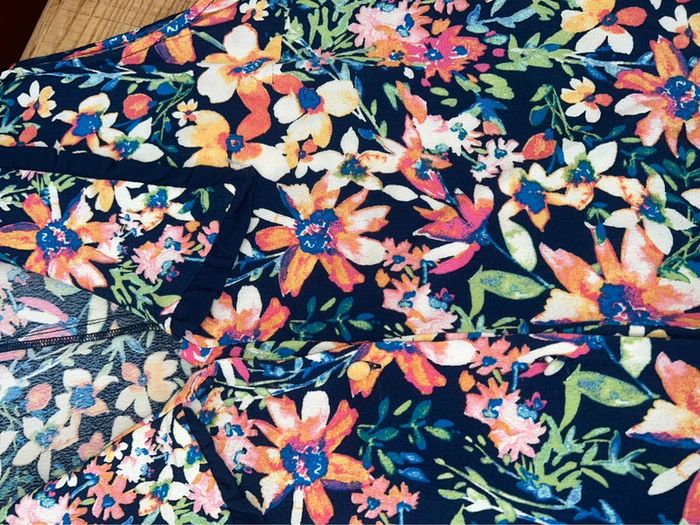 Salopette combinaison short taille L 40 camaïeu à fleurs tropicale fluide été - photo numéro 5