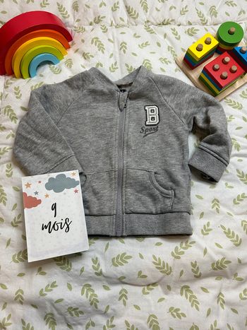 gilet zippé gris 9 mois kiabi