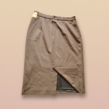 Jupe droite vintage Karting – Laine & Polyester – Camel – Taille 42