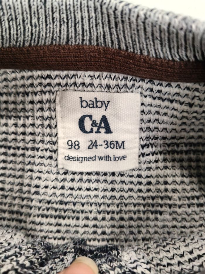 Gilet manches longues garçon C&A gris mailles 98 cm - photo numéro 3