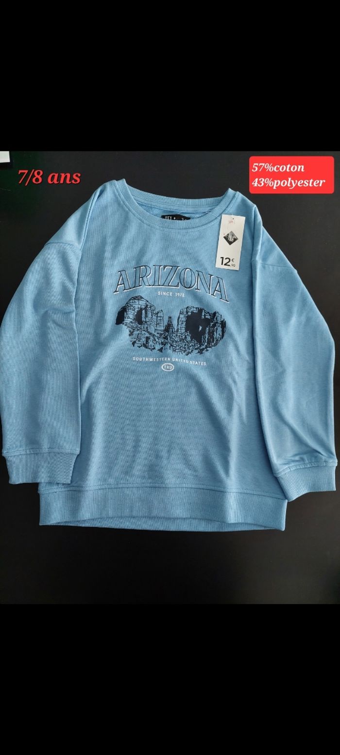 Pull garçon écrit Arizona 7/8ans