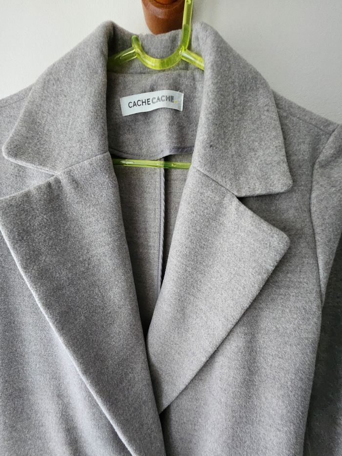 Manteau long femme gris léger Cache cache veste trench - photo numéro 2